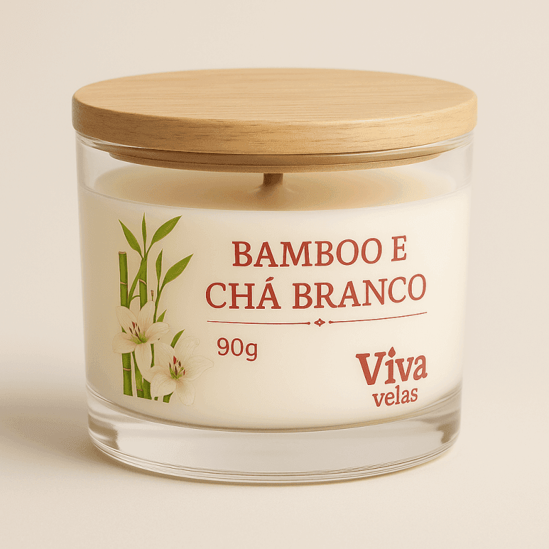 Vela Bamboo e Chá Branco