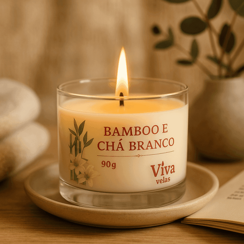 Vela Bamboo e Chá Branco - Imagem 3