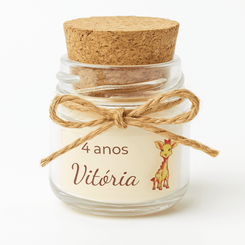 Vela Mini Vidro Com Tampa Rolha