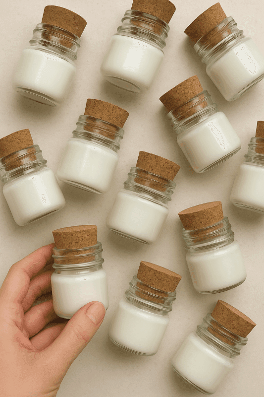 Vela Mini Vidro Com Tampa Rolha