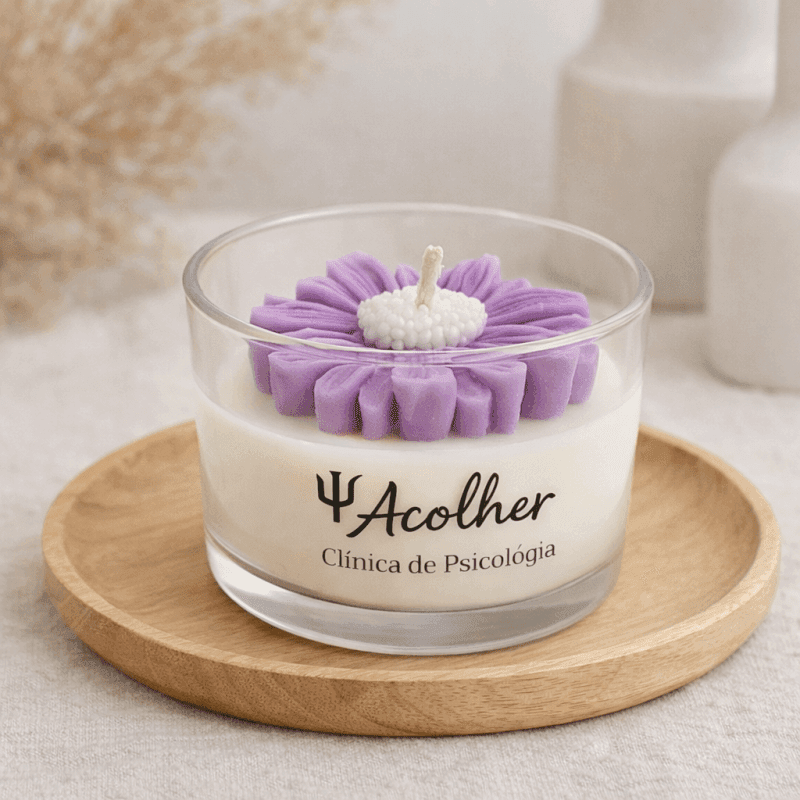 Vela Vidro Patê com Margarida - Imagem 1