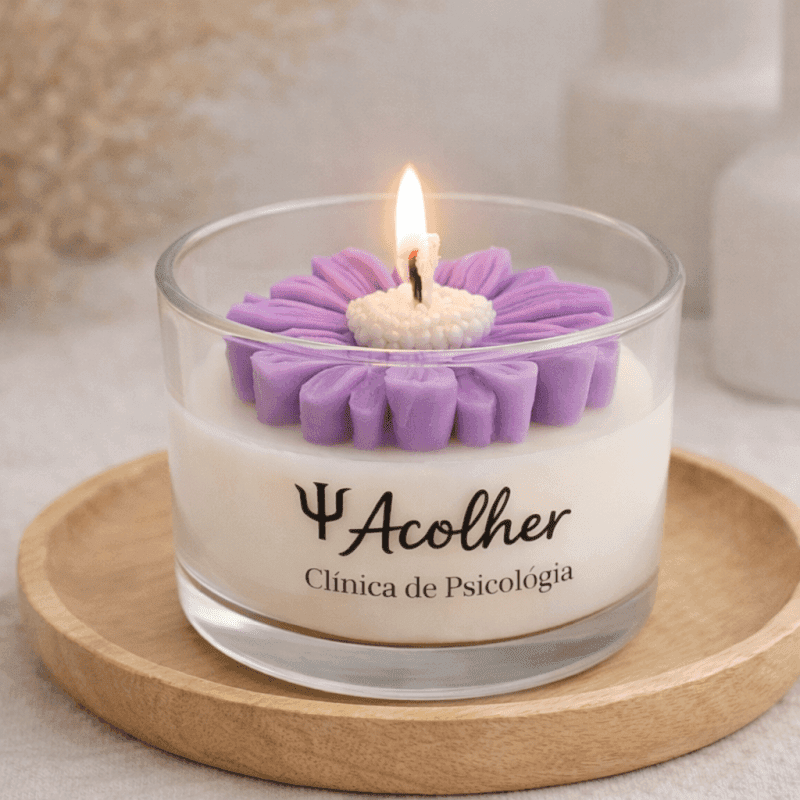 Vela Vidro Patê com Margarida - Imagem 2