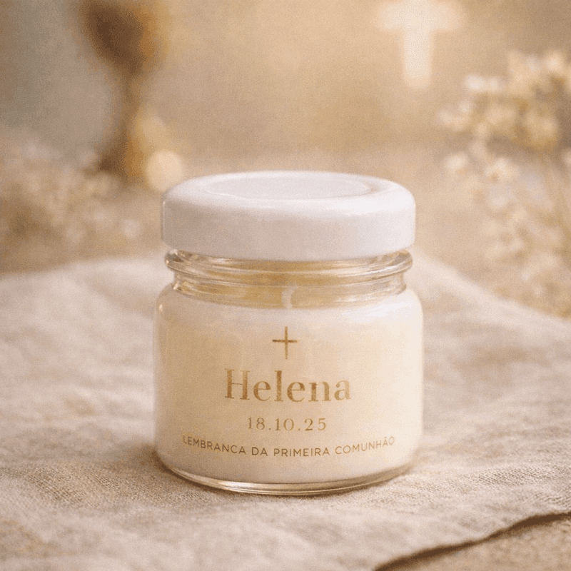 Vela Mini Vidro Com Tampa Metálica - Imagem 1
